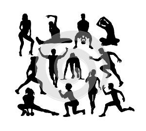 Fitness and Gym Sport Silhouettes