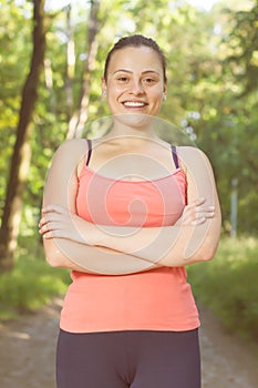 Fitness Happy Healthy Young Woman Outdoor