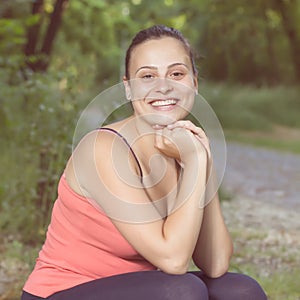 Fitness Happy Healthy Young Woman Outdoor