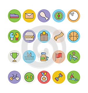 Fitness and Health Colored Vector Icons 4