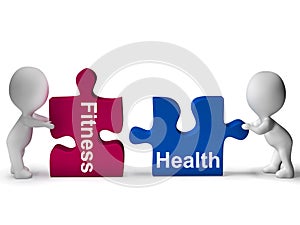 Fitness Health Puzzle Shows Healthy Lifestyle