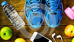 Fitness, healthy and active lifestyles Concept, Bottle of water,