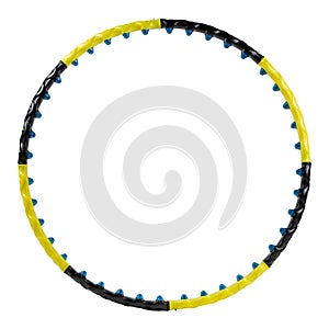 Fitness hoop with massage effect, compactly assembled, on a white background