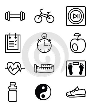 Fitness icon set