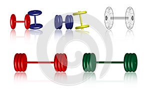 Fitness icons - Dumbbells - Vector