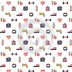 Fitness icons pattern design