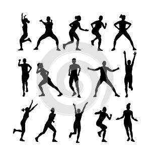 Fitness instructor training silhouette isolated on white background. Sport personal trainer woman. Gym and lifestyle.