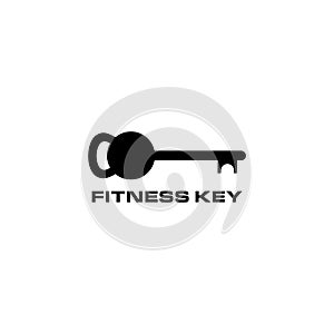 fitness key vector logo design