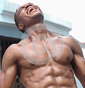 Fitness Male African American Model photo