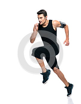 Fitness man running isolated photo