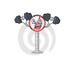 Fitness no honking isolatede with the cartoon