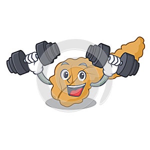 Fitness pancreas character cartoon style photo