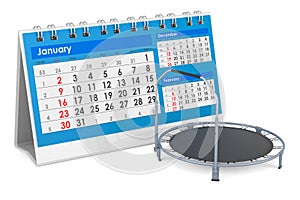 Fitness Rebounder with desk calendar, 3D