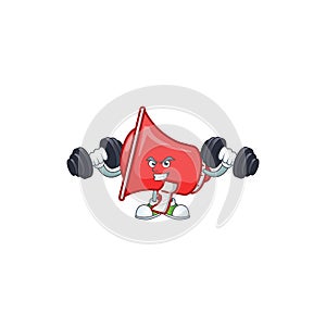 Fitness red loudspeaker cartoon character with mascot