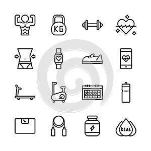 Fitness related icon set.Vector illustration