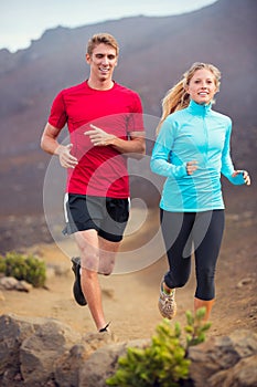 Fitness sport couple running jogging