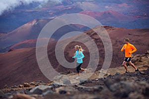 Fitness sport couple running jogging