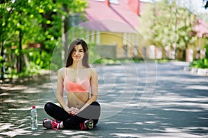 Fitness sport girl in sportswear