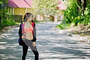 Fitness sport girl in sportswear