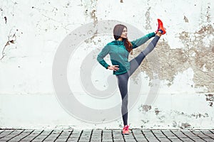 Fitness sport girl in the street