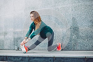 Fitness sport girl in the street