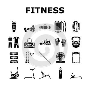 fitness sport gym healthy icons set vector