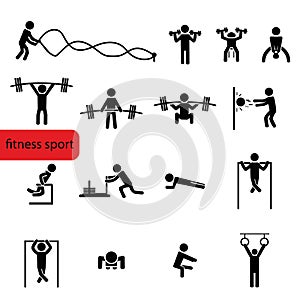 Fitness and sport isolated icons set on white background