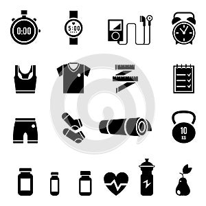 Fitness and Sport vector icons for web and mobile.