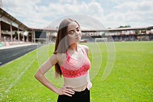 Fitness sporty girl in sportswear