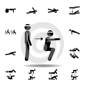 fitness, squat icon. Element of fitness illustration. Signs and symbols icon can be used for web, logo, mobile app, UI, UX on