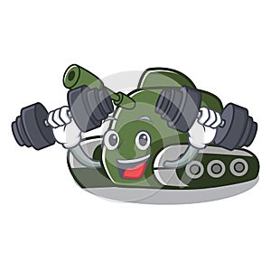 Fitness tank character cartoon style
