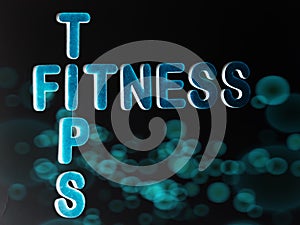 fitness tips text written on illustrations design dark background