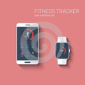 Fitness tracker app graphic user interface for