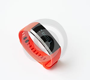 Fitness tracker on light background