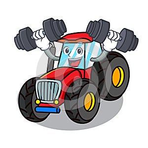 Fitness tractor character cartoon style