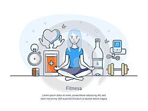 Fitness training, sport, diet and active healthy lifestyle concept