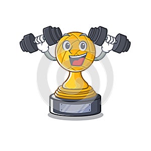 Fitness volleyball trophy isolated in the character photo