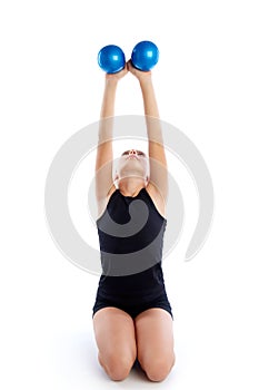Fitness weighted Pilates balls kid girl exercise