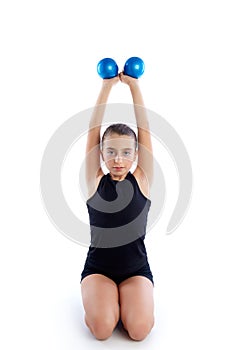 Fitness weighted Pilates balls kid girl exercise