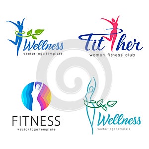 Fitness and wellness vector logo design