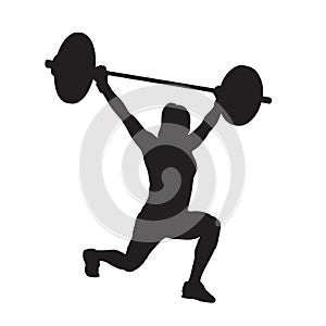 Fitness woman with barbell, weight lifting. Strength training. L