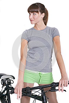 Fitness Woman with bike