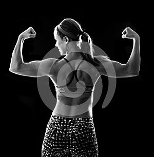 Fitness woman on black