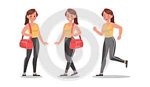 Fitness woman doing exercise character vector design. Healthy lifestyle no3