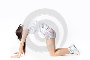 Fitness woman doing gym exercise