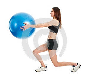 Fitness woman doing lunge exercise