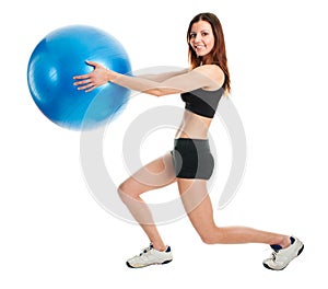 Fitness woman doing lunge exercise