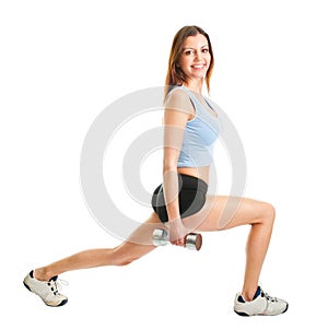 Fitness woman doing lunge exercise