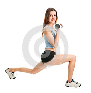 Fitness woman doing lunge exercise