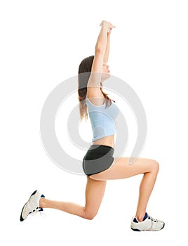 Fitness woman doing lunge exercise